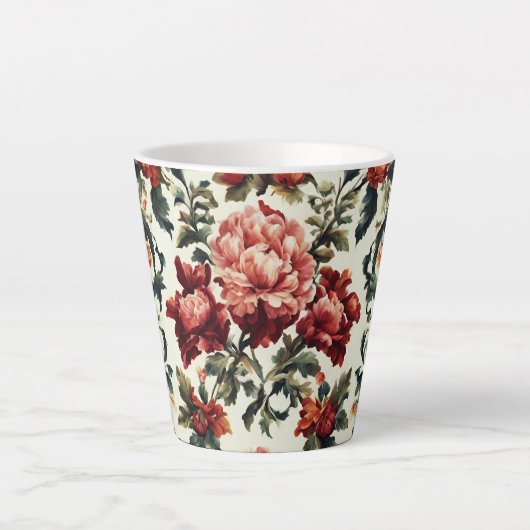 Italiaanse barok. Chique bloemen en bladeren Latte Mok (Voorkant)