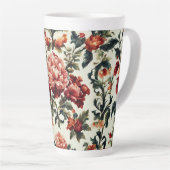 Italiaanse barok. Chique bloemen en bladeren Latte Mok (Rechterhoek)