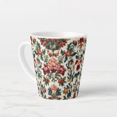 Italiaanse barok. Chique bloemen en bladeren Latte Mok (Linkerhoek)