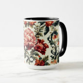 Italiaanse barok. Chique bloemen en bladeren Mok (Voorkant rechts)