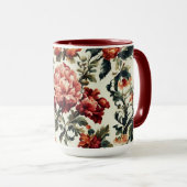 Italiaanse barok. Chique bloemen en bladeren Mok (Voorkant rechts)