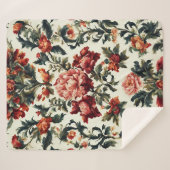 Italiaanse barok. Chique bloemen en bladeren Sherpa Deken (Voorkant (horizontaal))