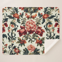 Italiaanse barok. Chique bloemen en bladeren Sherpa Deken