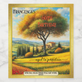 Italiaanse beeldende kunst zomer verjaardag wijn etiket (Enkel label)