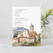 Italiaanse bestemming bruiloft kaart (Staand voorkant)