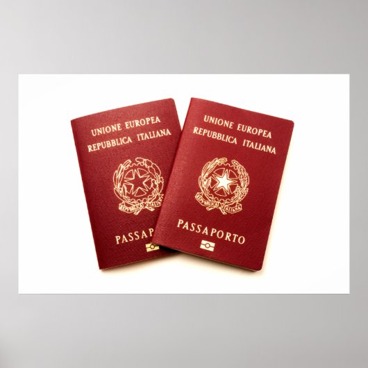 Italiaanse biometrische e-paspoorten poster (Voorkant)