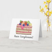 Italiaanse Birthday Waterverf Fruitcake Kaart (Gele Bloem)