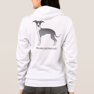 Italiaanse Blauwe En Witte Greyhound Met Aangepast Hoodie