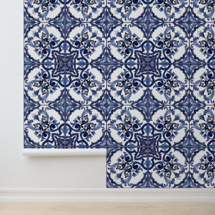 Italiaanse Blauwe en Witte Siciliaanse Majolica Te Behang