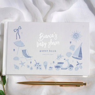 Italiaanse Blauwe Jongen Mediterrane Baby Shower Gastenboek