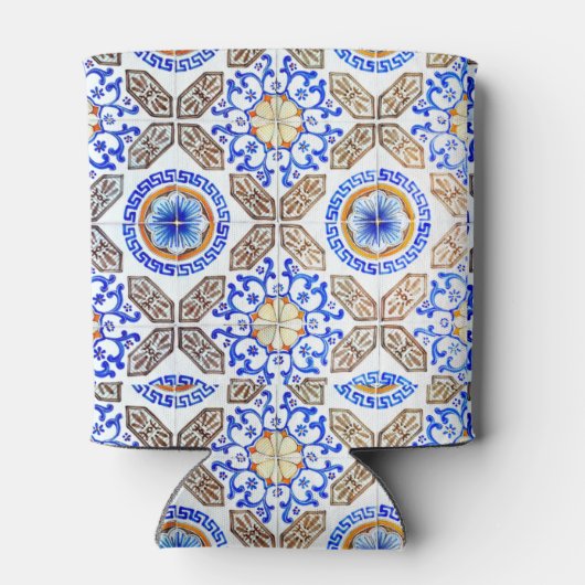 Italiaanse blauwe mozaïek blikjeskoeler (Achterkant)