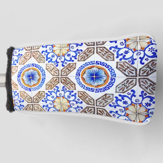 Italiaanse blauwe mozaïek golfheadcover (Voorkant)