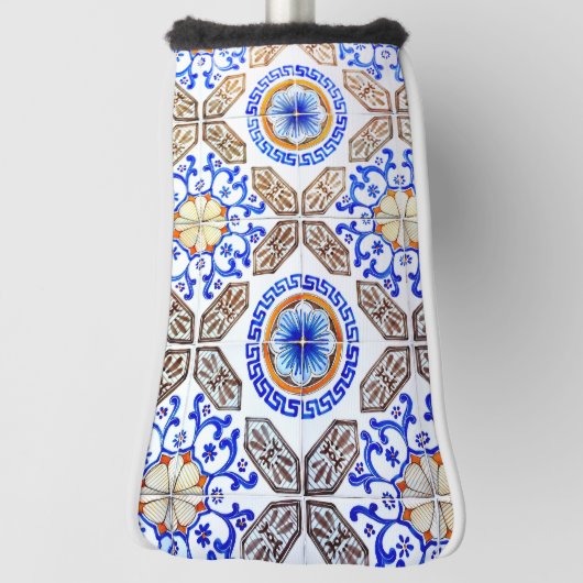 Italiaanse blauwe mozaïek golfheadcover (Draai 90)