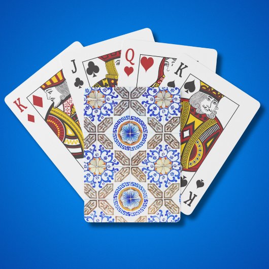 Italiaanse blauwe mozaïek pokerkaarten