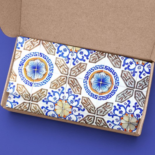 Italiaanse blauwe mozaïek tissuepapier