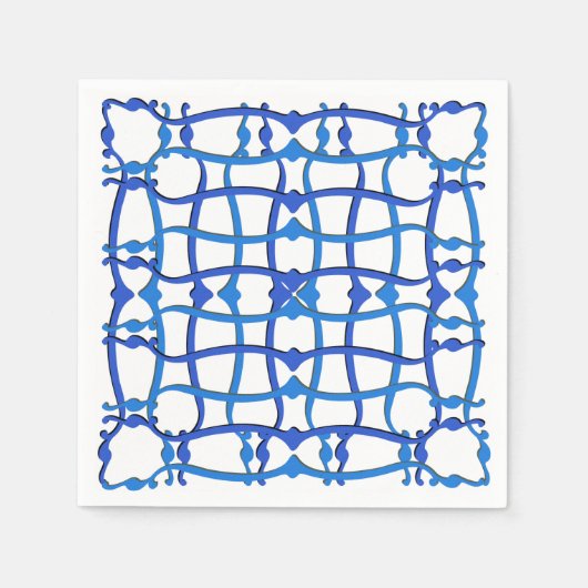 Italiaanse blauwe ornament feest villa servet (Voorkant)