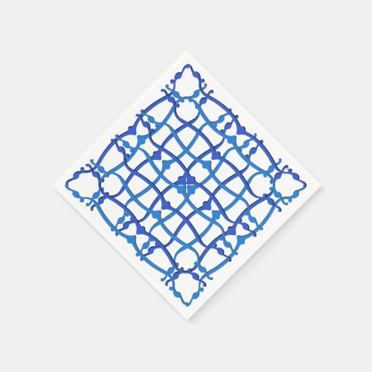 Italiaanse blauwe ornament feest villa servet (Hoek)