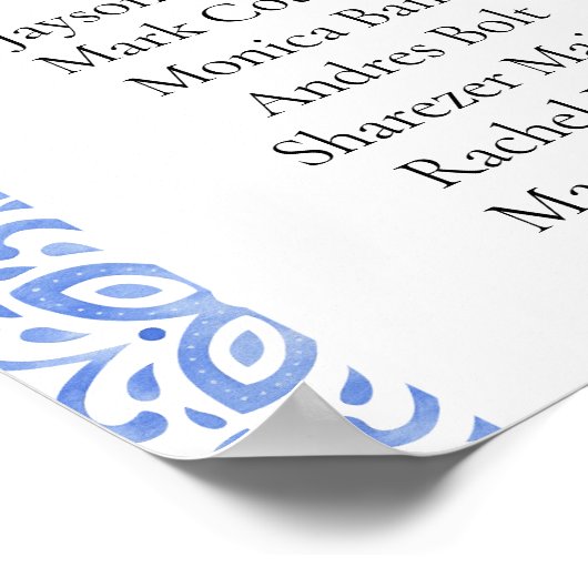 Italiaanse blauwe Positano citroen Vind uw stoelen Poster (Hoek)