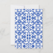 Italiaanse blauwe RSVP-kaart RSVP Kaartje (Achterkant)