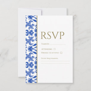 Italiaanse blauwe RSVP-kaart RSVP Kaartje