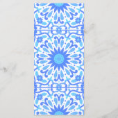 Italiaanse Blauwe Tegel Baby Shower Minimalistisch Menu (Achterkant)