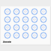 Italiaanse Blauwe Tegel Baby Shower Script Ronde Sticker (Vel)