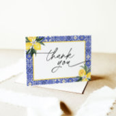 Italiaanse Blauwe Tegel Bruidsborrel Dankkaart Bedankkaart