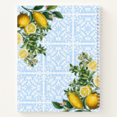 Italiaanse Blauwe Tegel & Citroen Bruidsfeest Rece Notitieboek (Achterkant)