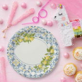 Italiaanse Blauwe Tegel Citroen Papieren Bordje (Feest)