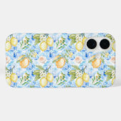 Italiaanse Blauwe Tegel Gele Citroen Waterverf Case-Mate iPhone Case (Achterkant (horizontaal))