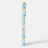 Italiaanse Blauwe Tegel Gele Citroen Waterverf Case-Mate iPhone Case (Achterkant / Rechts)