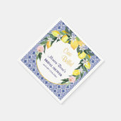 Italiaanse Blauwe Tegel Limoenen Ciao Bella Bruids Servet (Hoek)