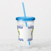 Italiaanse Blauwe Tegel Limoncello Bruidsfeest Cad Acryl Drinkbeker (Links)