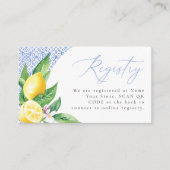 Italiaanse blauwe tegel Positano citroen register  Informatiekaartje (Voorkant)