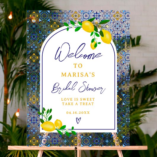 Italiaanse blauwe tegel waterverf citroenbruid wel acryl bord