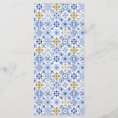 Italiaanse blauwe tegel waterverf citroenbruine br menu (Achterkant)