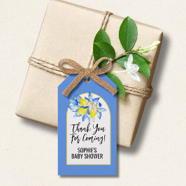 Italiaanse blauwe tegels, Ciao Baby, Gele citroene Cadeaulabel