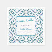 Italiaanse Blauwe Tegels Ciao Bella Bruidsdiner Servet (Voorkant)