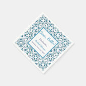 Italiaanse Blauwe Tegels Ciao Bella Bruidsdiner Servet (Hoek)