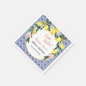 Italiaanse Blauwe Tegels Citroen Ciao Bella Bruids Servet (Hoek)