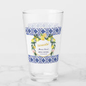 Italiaanse blauwe tegels Limoncello bruidsfeest ca Glas (Achterkant)