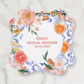 Italiaanse blauwe tegels mediterraan Bruidsdouche Bedankjes Labels (Achterkant)