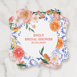 Italiaanse blauwe tegels mediterraan Bruidsdouche Bedankjes Labels