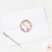 Italiaanse blauwe tegels mediterraan Bruidsdouche Ronde Sticker (Envelop)