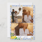 Italiaanse blauwe tegels waterverf citroenfoto's b kaart (Achterkant)