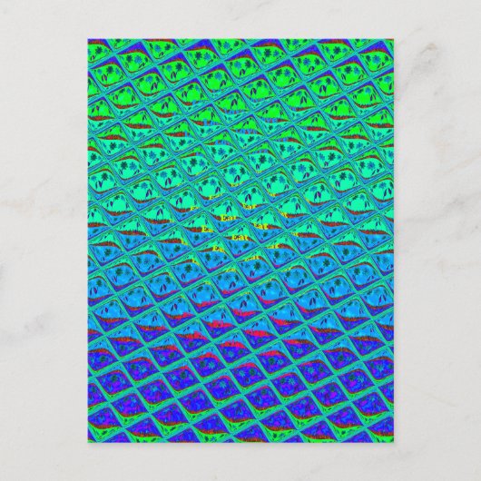 Italiaanse Blauwe Zeemeermin Motief Art Print Briefkaart (Voorkant)