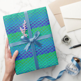 Italiaanse Blauwe Zeemeermin Motief Art Print Cadeaupapier