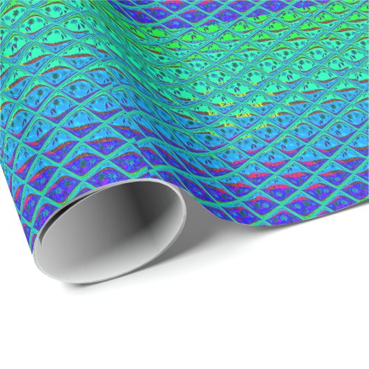 Italiaanse Blauwe Zeemeermin Motief Art Print Cadeaupapier (Rol Hoek)