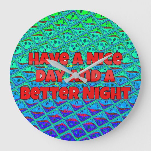 Italiaanse Blauwe Zeemeermin Motief Art Print Grote Klok (Voorkant)