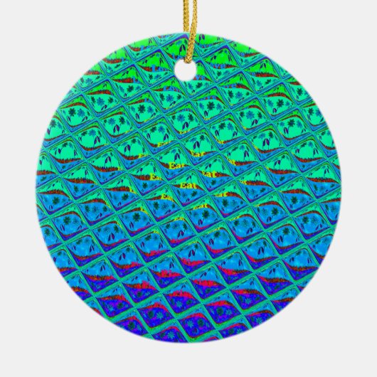 Italiaanse Blauwe Zeemeermin Motief Art Print Keramisch Ornament (Voorkant)